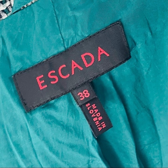 Escada Houndstooth Green Gold 2 Button Blazer - Picture 12 of 14
